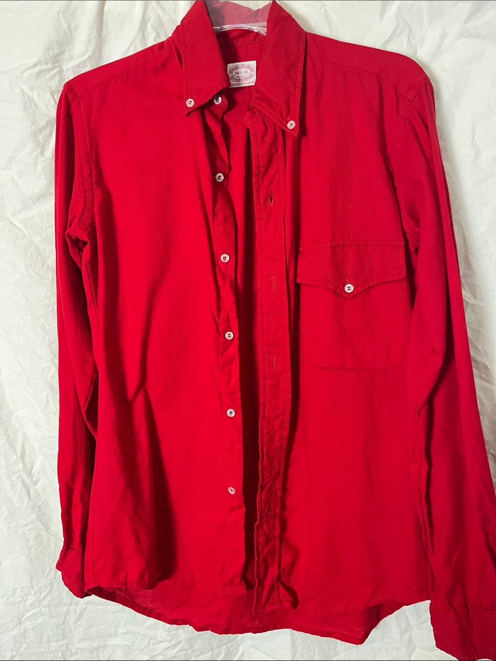 Brooks Brothers Vintage Red Button-Down Flannel Wool Cotton